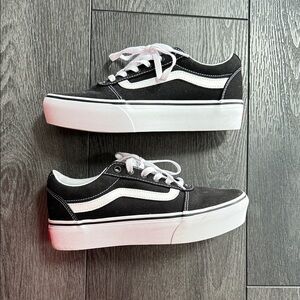 Black and White Platform vans